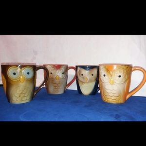 Gibson Elite 17oz Owl Set of 4 Coffee Mugs